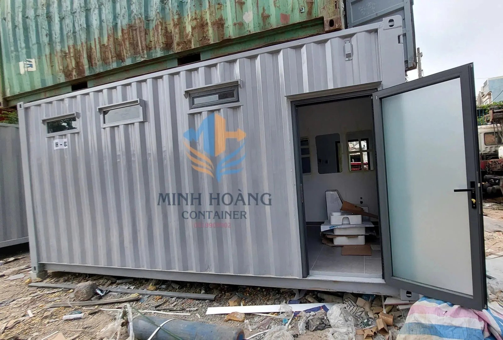Container Toilet 20 Feet Xám